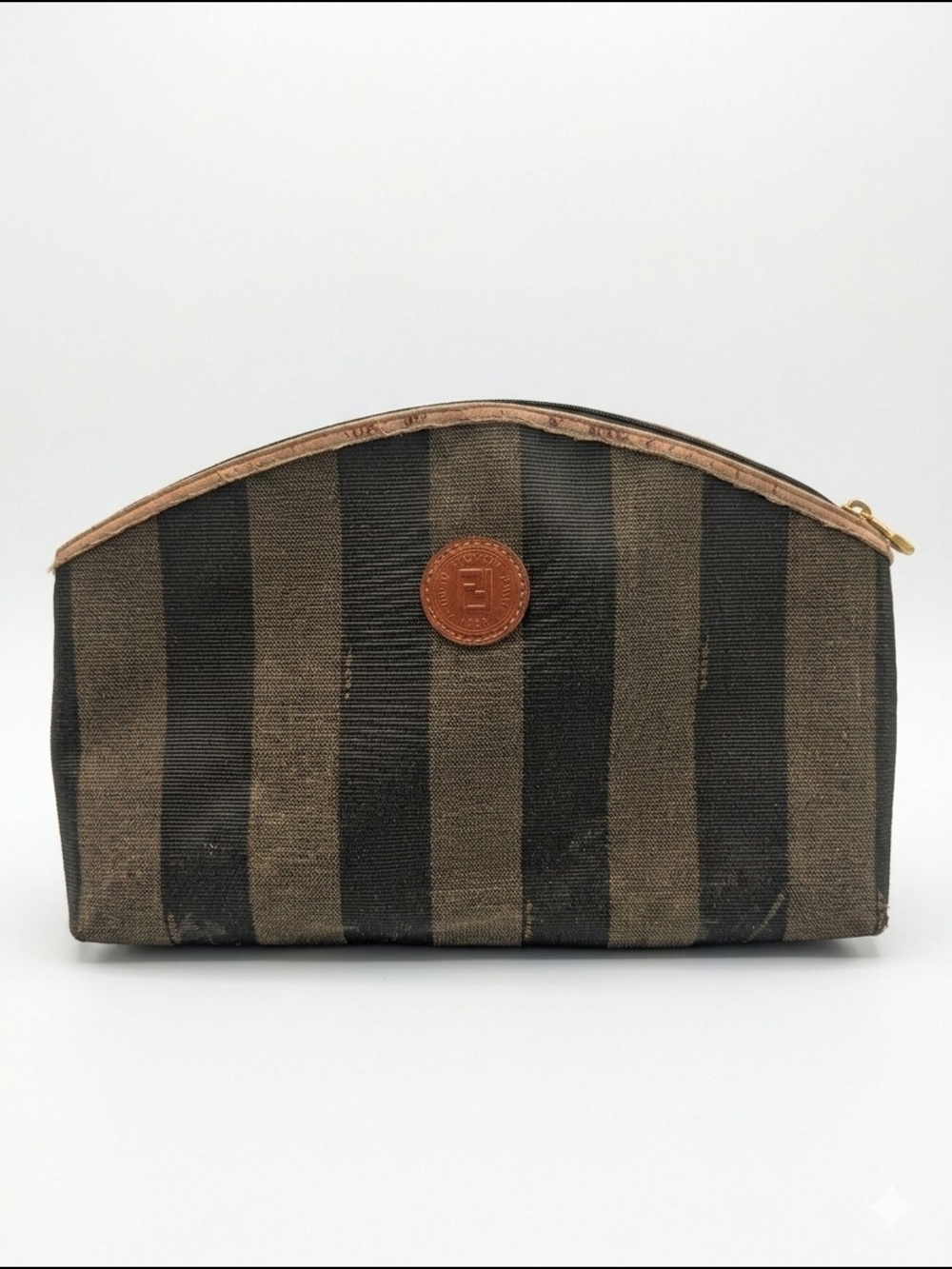 ​Fendi Vintage Pequin Stripe Cosmetic Pouch Bag